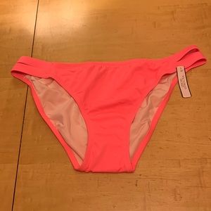 Victoria’s Secret Pink hipster coral double banded bikini bottom swim